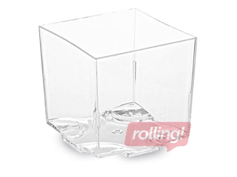 Nõud suupistete jaoks, 4,4 x 4,4 cm, h-4,3 cm, läbipaistvad, 20 tk.