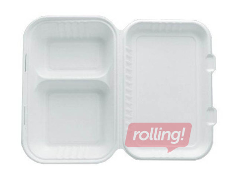 Box with lid, BIO, 2 sections, 25 x 16.5 x 4.5 / 6.1 cm, 50 pcs.