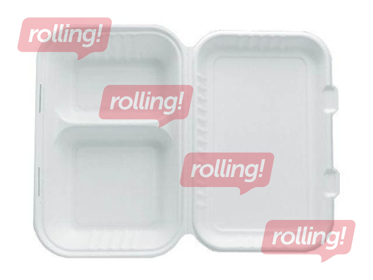 Kārbas ar vākiem BIO, 2 iedaļas, 25x16.5x4.5/6.1 cm, 50 gab.