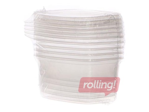 Ühekordsed kaanega plastikkarbid Spino, PP, 500ml, 5 tk.