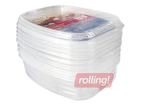 Disposable plastic containers with lids Spino, PP, 350ml, 5 pcs.