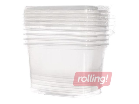 Disposable plastic containers with lids Spino, PP, 750ml, 5 pcs.