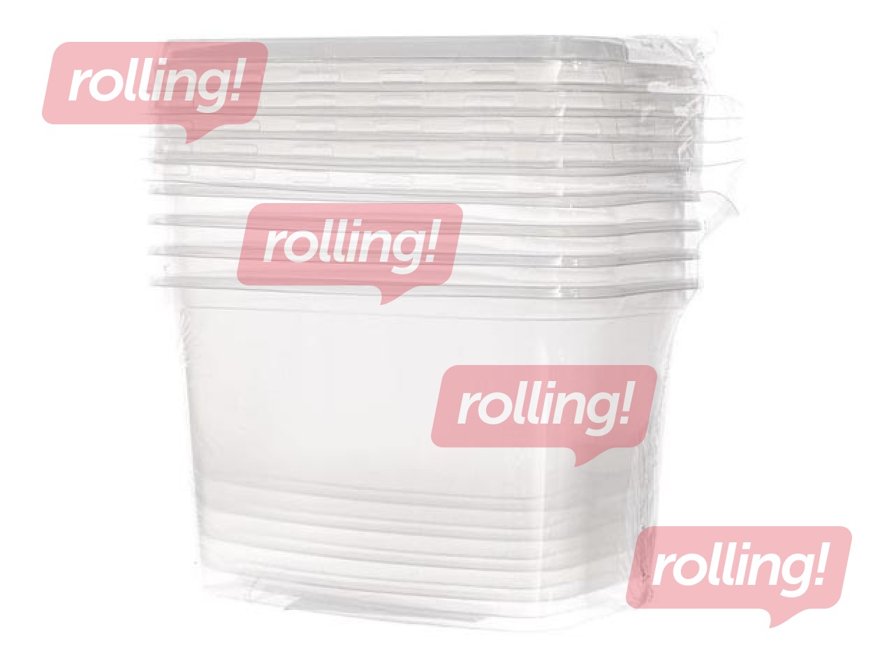 Ühekordsed kaanega plastikkarbid Spino, PP, 750ml, 5 tk.