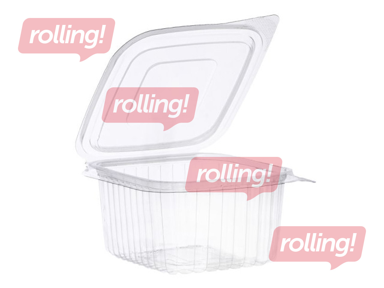 Containers with lids, plastic, 375ml, 100 pcs.