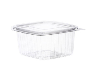 Containers with lids, plastic, 375ml, 100 pcs.