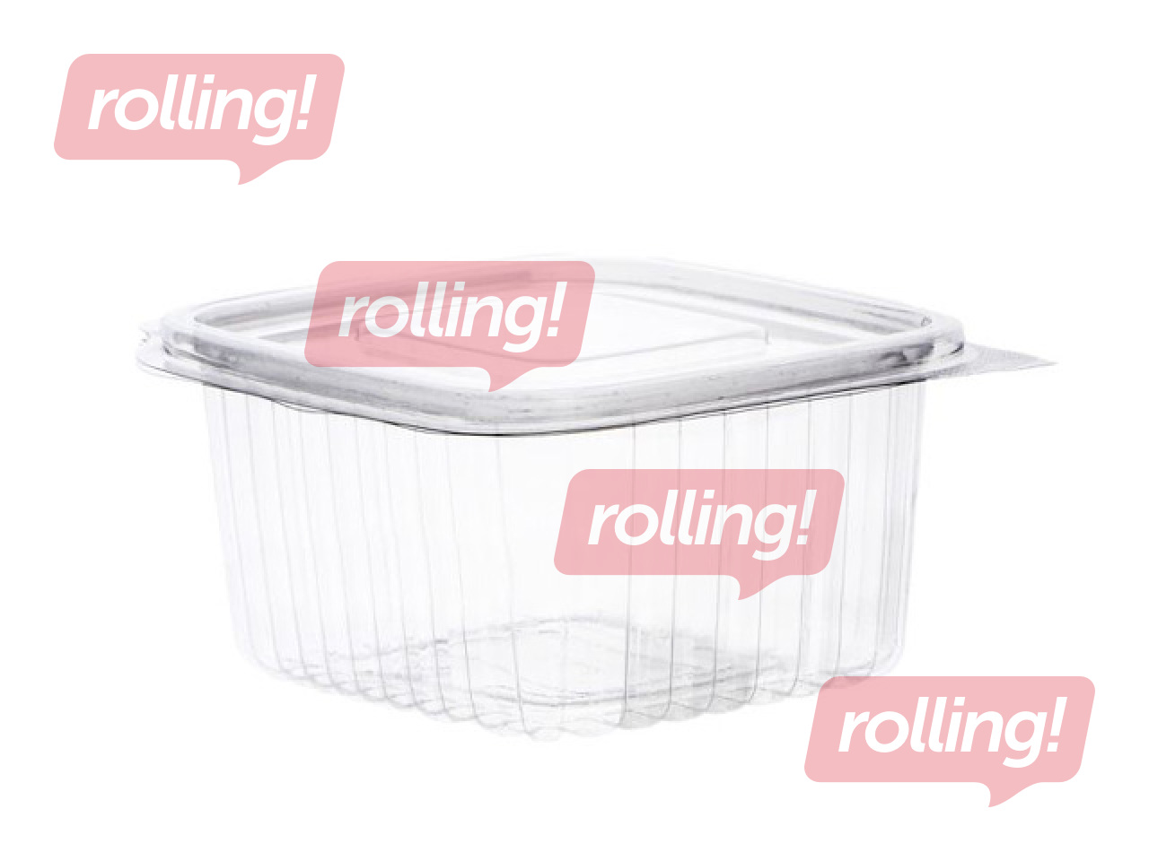 Containers with lids, plastic, 375ml, 100 pcs.