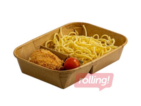Paper container with 2 compartments, 50pcs