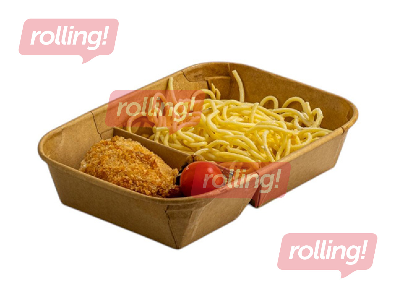 Paper container with 2 compartments, 50pcs
