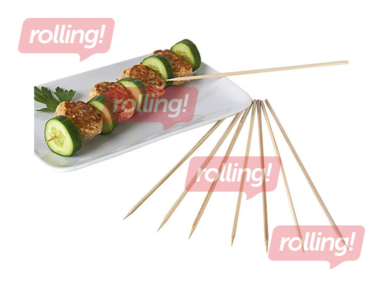 Skewers, bamboo, 25cm, 100 pcs.