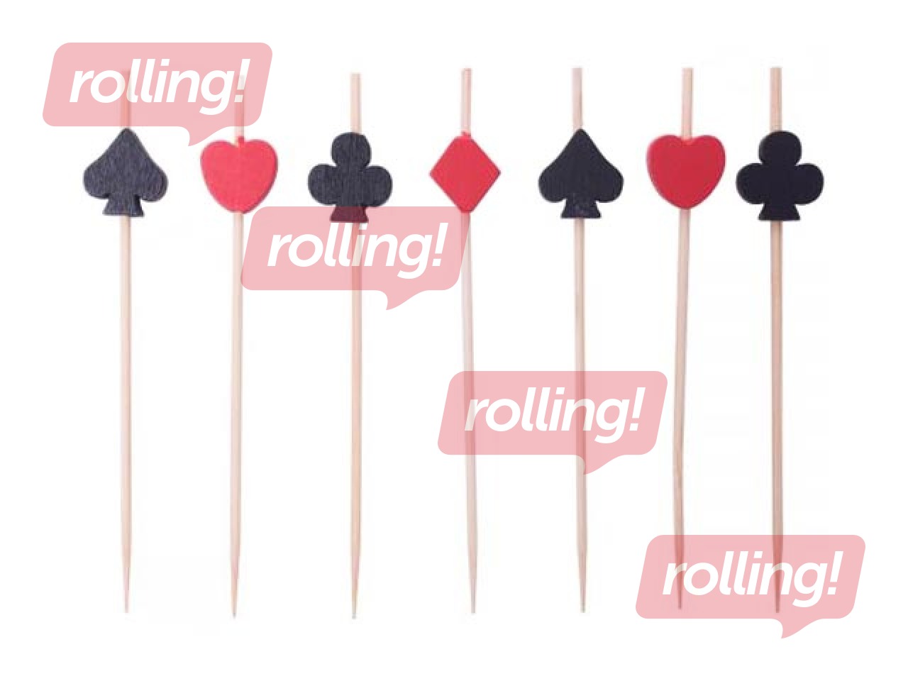 Skewers SKAT, 9 cm, black and red, 100 pcs.