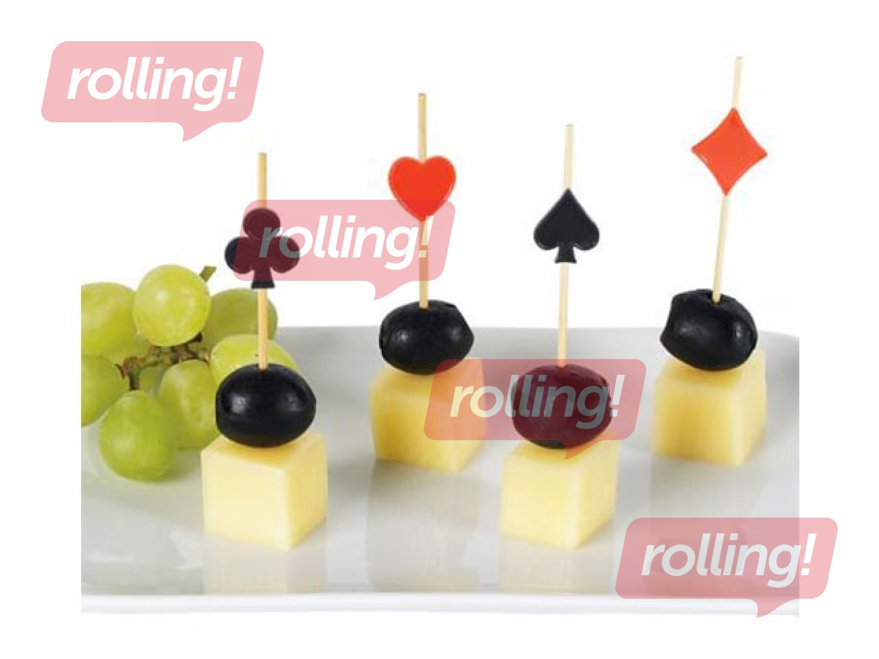 Skewers SKAT, 9 cm, black and red, 100 pcs.