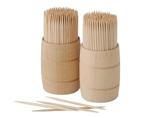 Toothpicks, in wooden holder, 6.8cm, 2x200 pcs