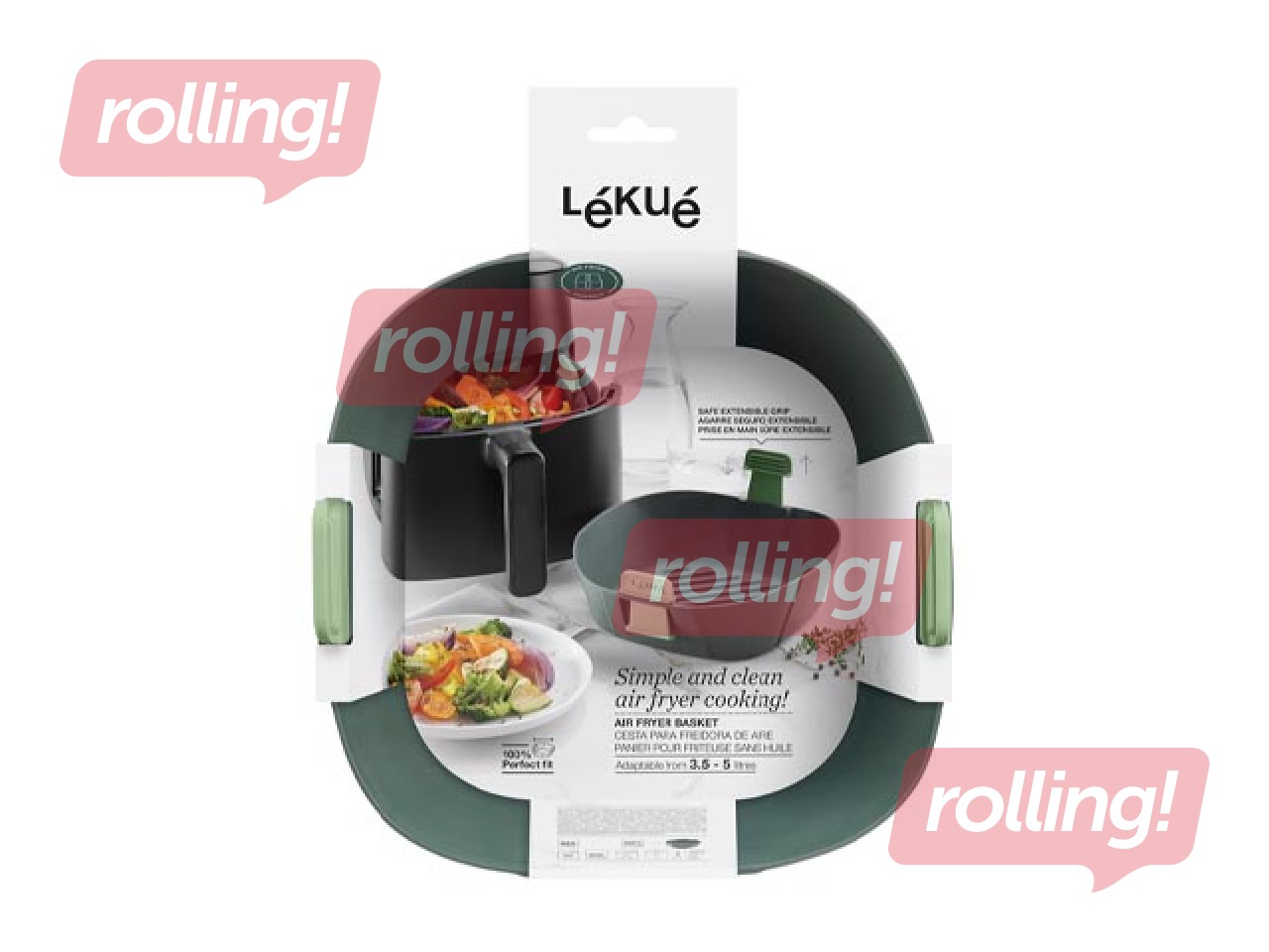 Air fryer basket Lekue, silicone, 22x22cm