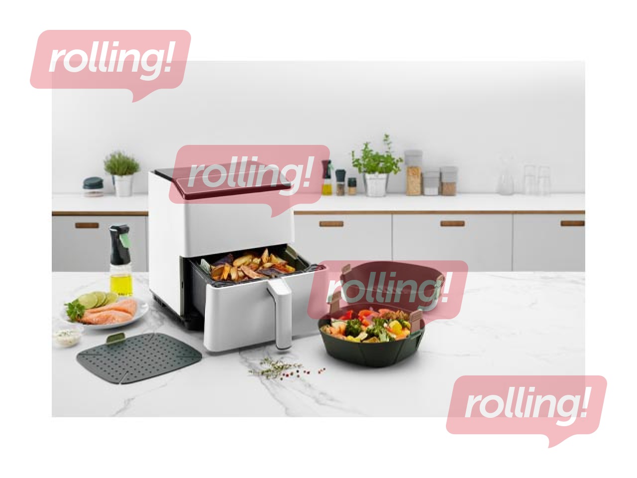 Air fryer basket Lekue, silicone, 22x22cm