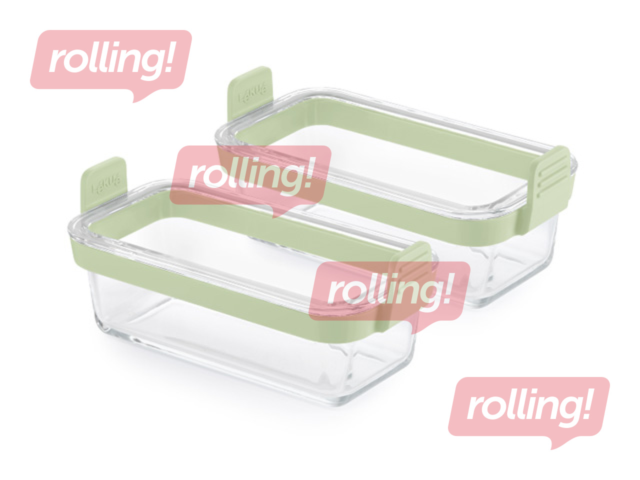 Nõudekomplekt kuumõhufritüürile Lékué, klaasist, 2 tk