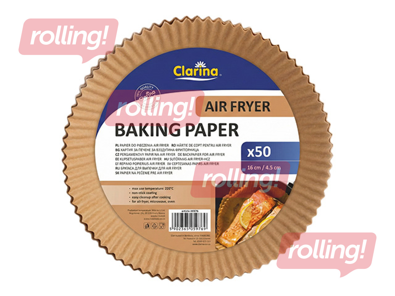 Küpsetuspaber Clarina Air Fryer, Ø16×4.5cm, 50tk