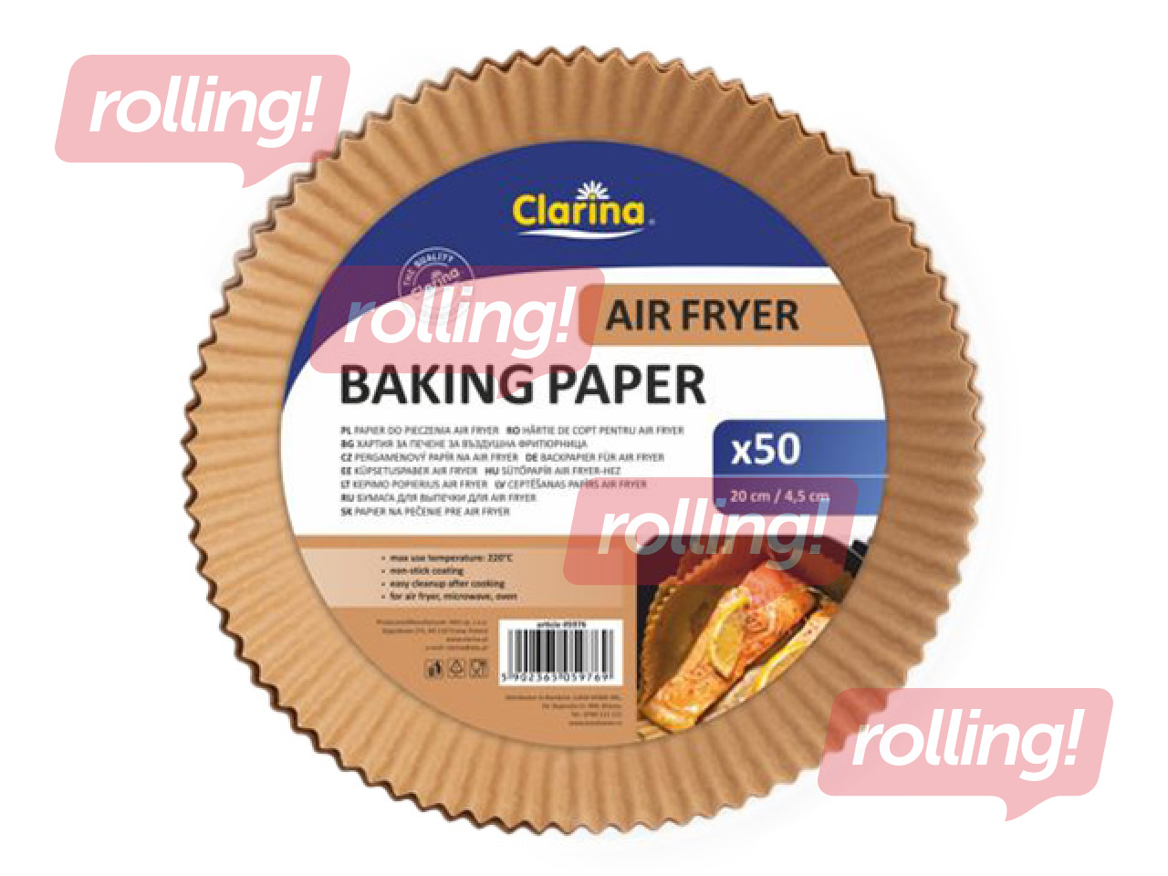 Cepampapīri Clarina Air Fryer, Ø20x4.5cm, 50gab.