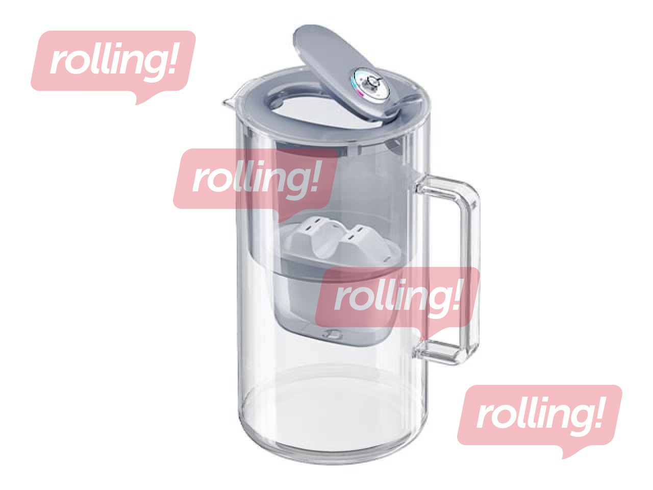 Glass Water Filter Jug Aquaphor Maxfor+, 2.5l, Grey