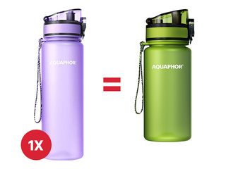 Vee pudel filtriga Aquaphor City, 500ml, lilla + KAMPAANIA! Osta veepudel filtriga ja saa kingitus.