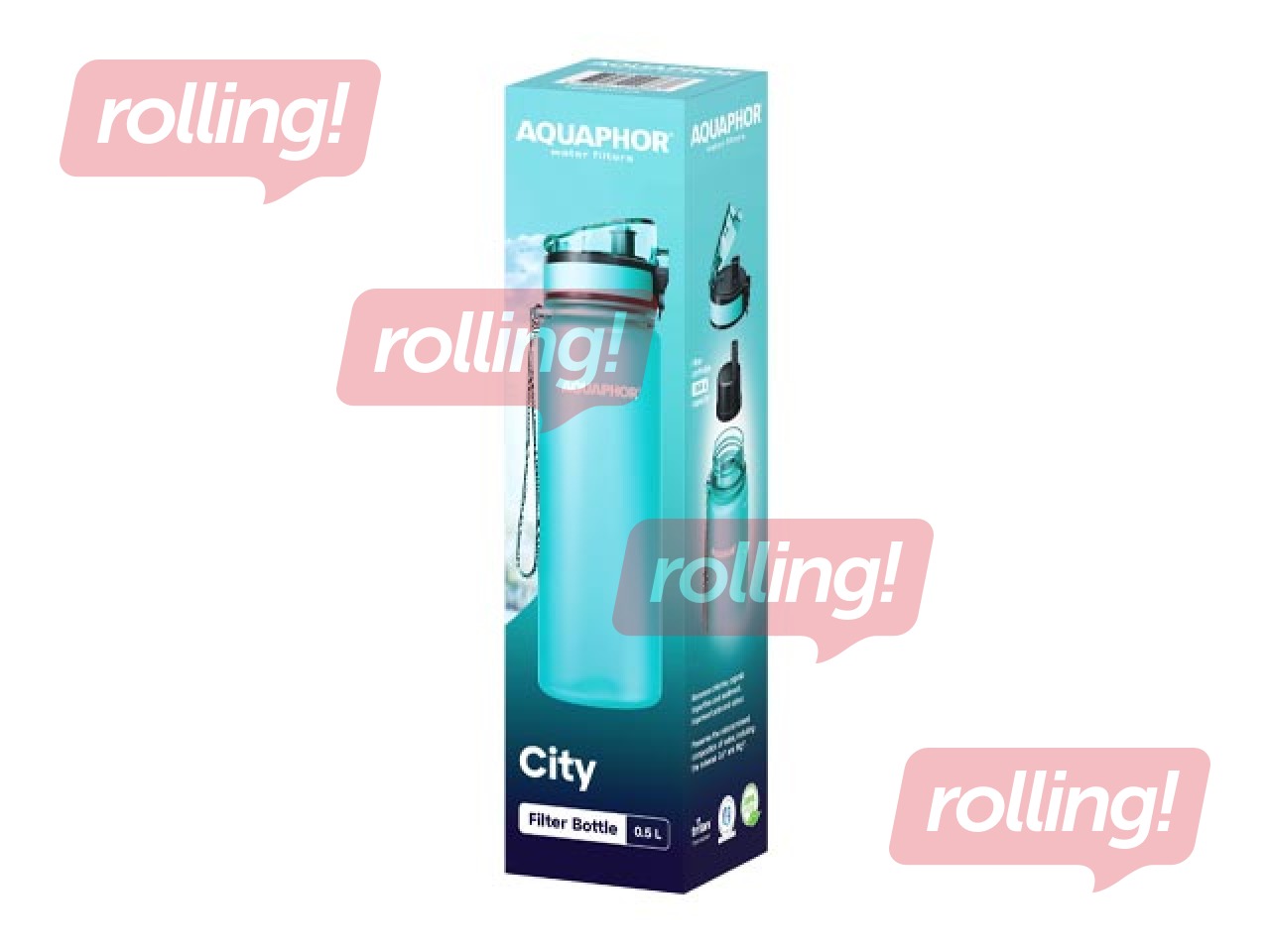 Veepudel filtriga Aquaphor City, 500ml, mündiroheline + KAMPAANIA! Osta veepudel filtriga ja sa