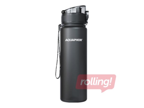 Ūdens pudele ar filtru Aquaphor City, melna, 500ml