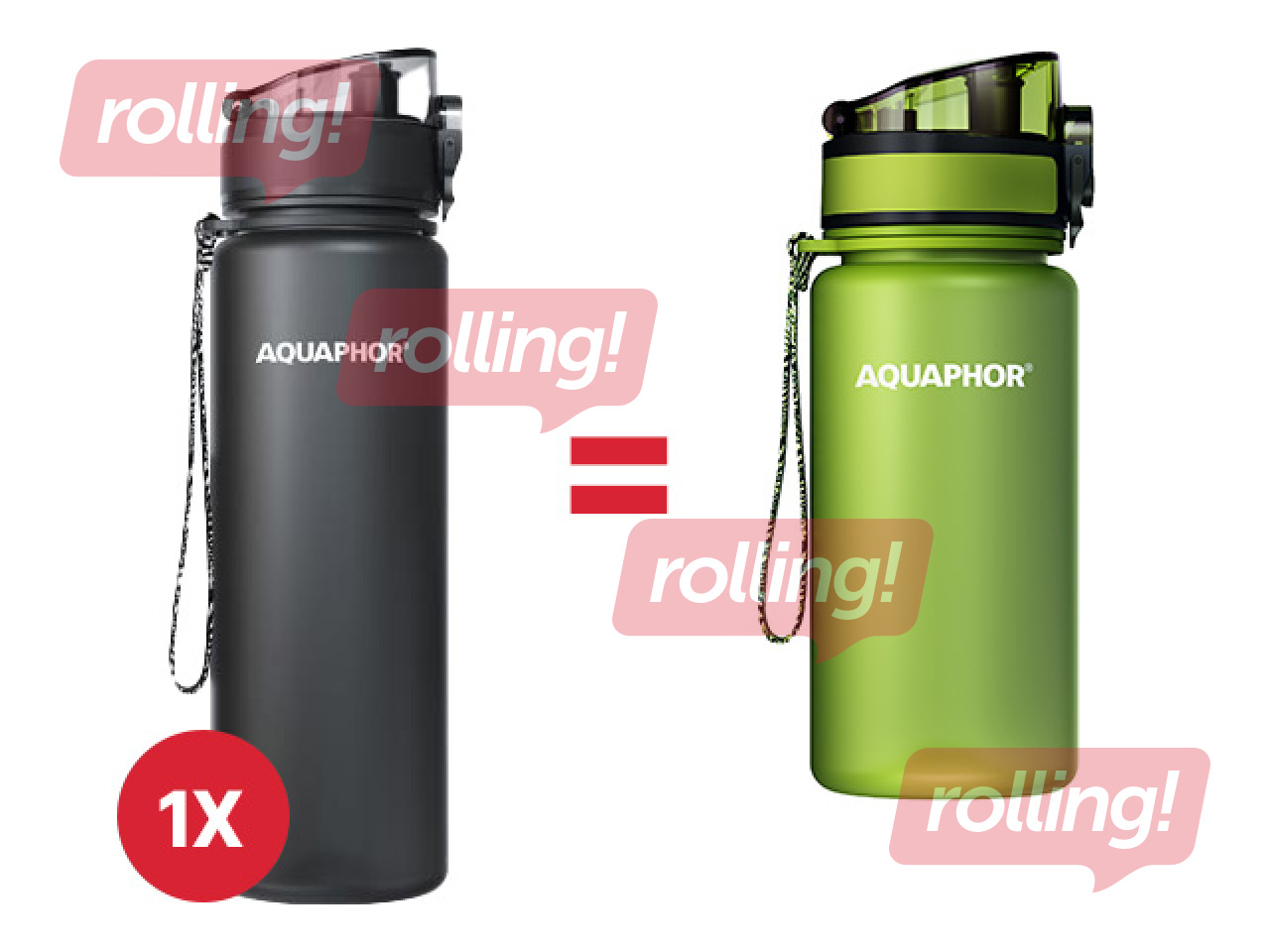 Water bottle with filter Aquaphor City, 500ml, black + GIFT! Buy a water bottle with filter an