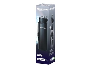 Water bottle with filter Aquaphor City, black, 500ml