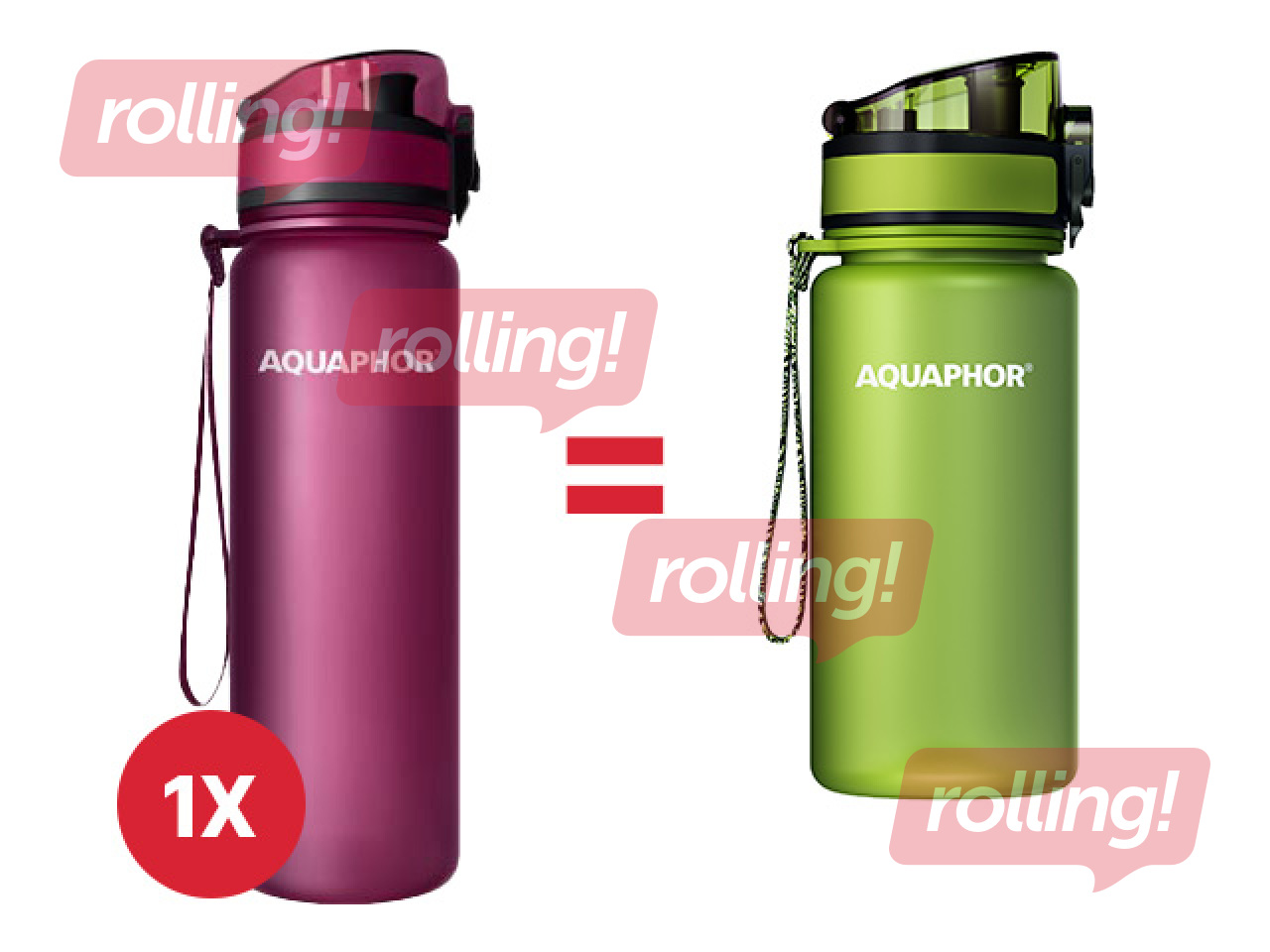 Veepudel filtriga Aquaphor City, 500ml, rubiinpunane + KAMPAANIA! Osta veepudel filtriga ja sa