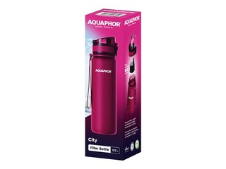 Veepudel filtriga Aquaphor City, rubiinpunane , 500ml