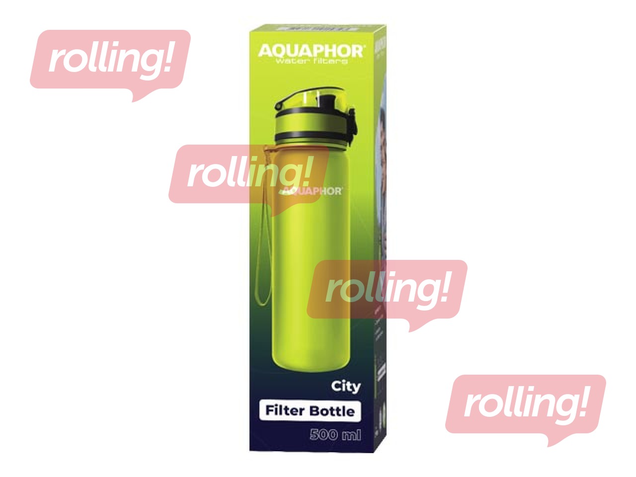 Ūdens pudele ar filtru Aquaphor City, citronzaļa, 500ml
