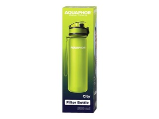 Veepudel filtriga Aquaphor City, laimiroheline, 500ml