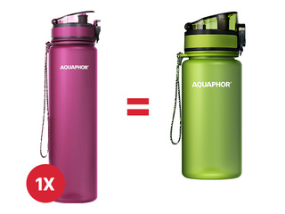 Veepudel filtriga Aquaphor City, 1l, rubiinpunane + KAMPAANIA! Osta veepudel filtriga ja sa