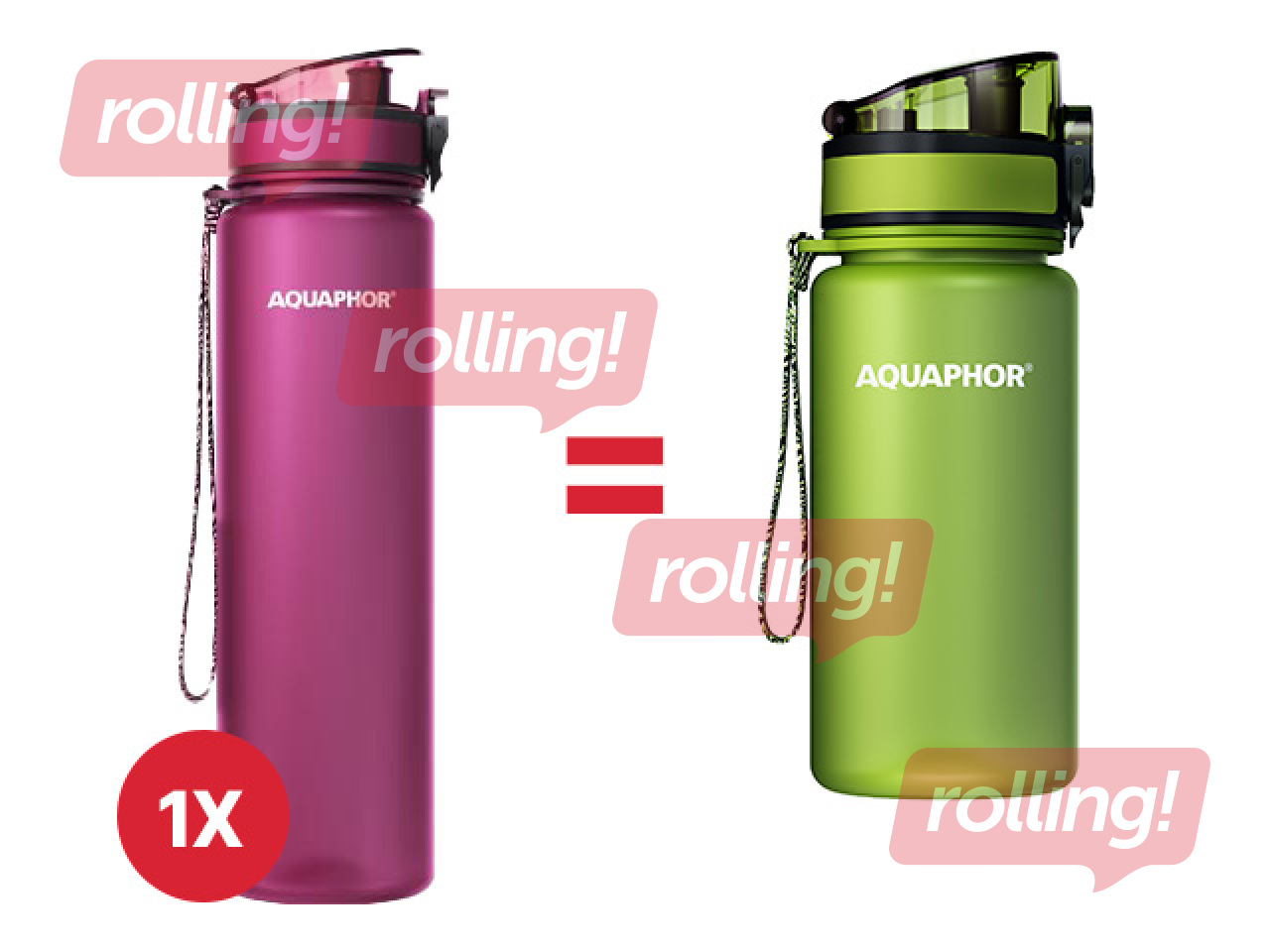 Veepudel filtriga Aquaphor City, 1l, rubiinpunane + KAMPAANIA! Osta veepudel filtriga ja sa