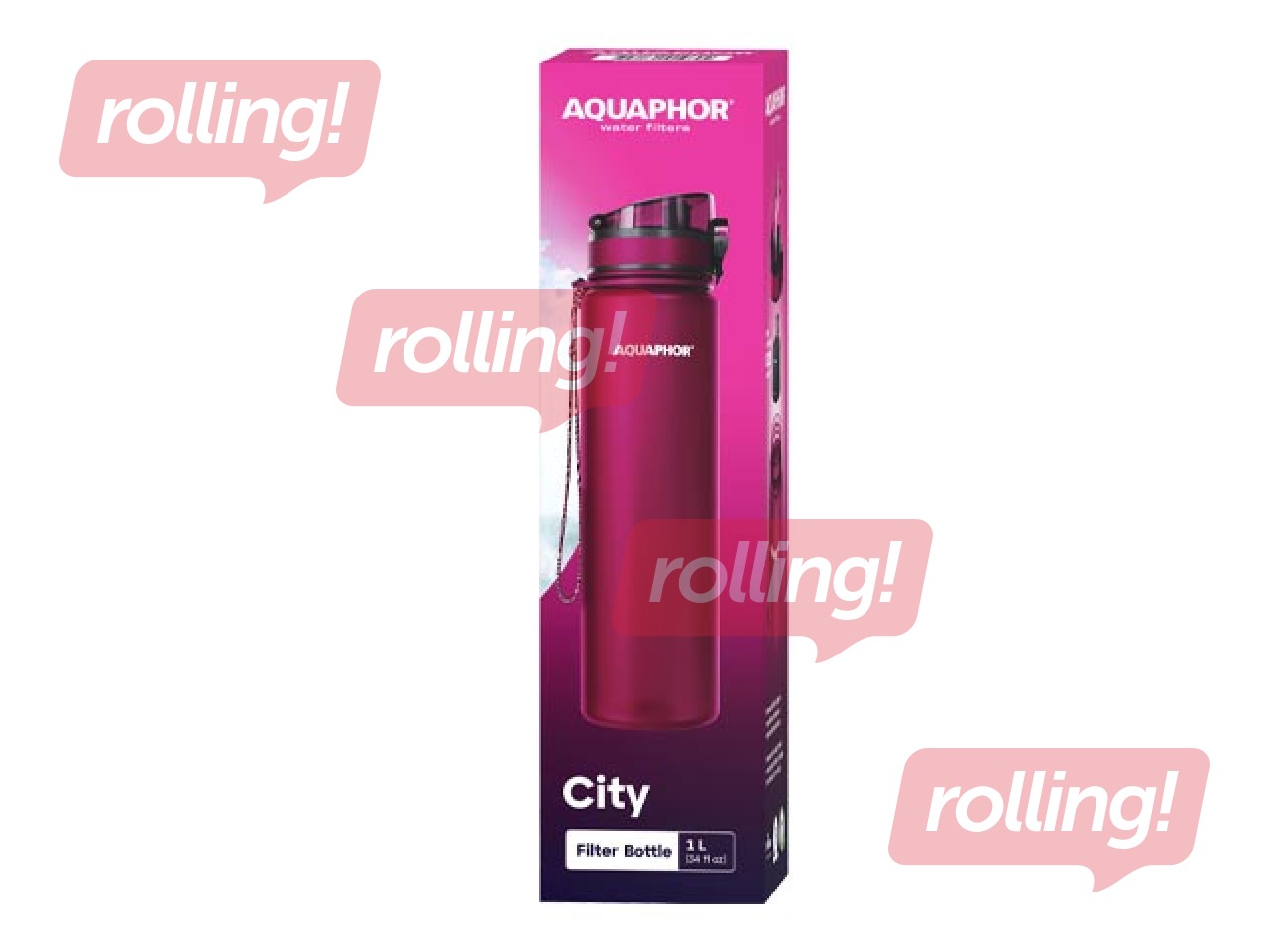 Veepudel filtriga Aquaphor City, 1l, rubiinpunane + KAMPAANIA! Osta veepudel filtriga ja sa