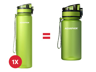 Veepudel filtriga Aquaphor City, 1l, laimiroheline + KAMPAANIA! Osta veepudel filtriga ja sa