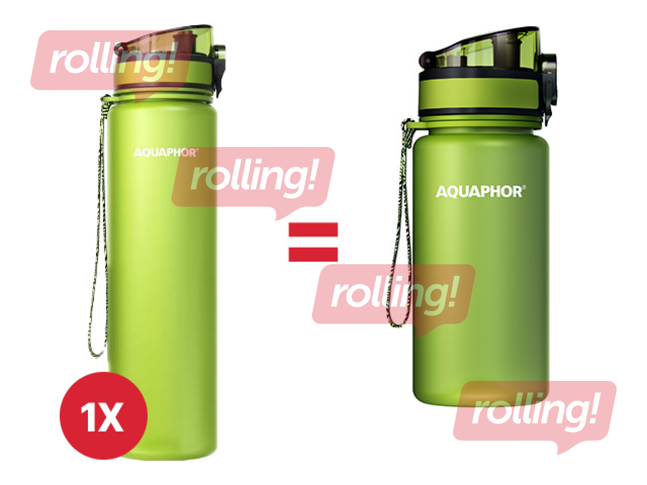Veepudel filtriga Aquaphor City, 1l, laimiroheline + KAMPAANIA! Osta veepudel filtriga ja sa