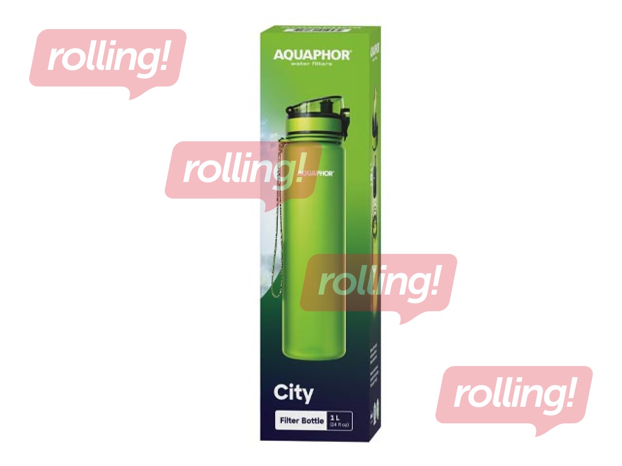 Veepudel filtriga Aquaphor City, 1l, laimiroheline + KAMPAANIA! Osta veepudel filtriga ja sa