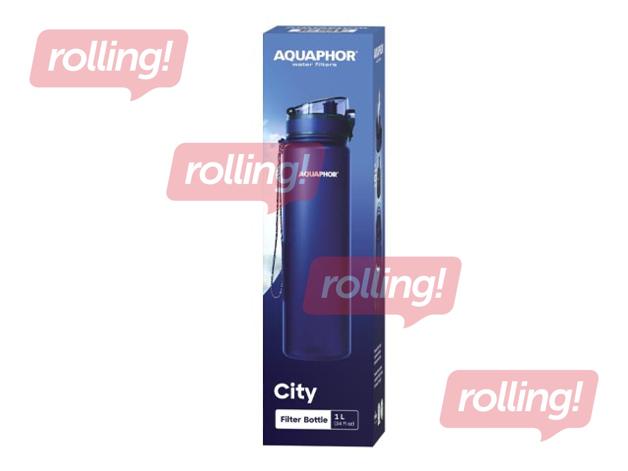 Veepudel filtriga Aquaphor City, 1l, tumesinine + KAMPAANIA! Osta veepudel filtriga ja saa kingitus!