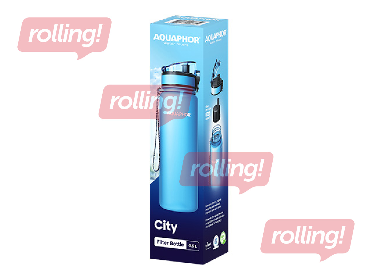 Aquaphor City veepudel filtriga, 500 ml, helesinine + KAMPAANIA! Osta veepudel filtriga ja sa