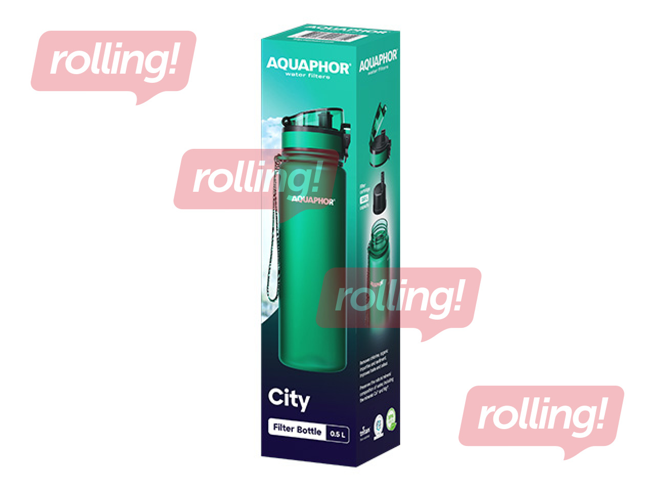 Aquaphor City veepudel filtriga, 500 ml, smaragdroheline + KAMPAANIA! Osta veepudel filtriga ja sa