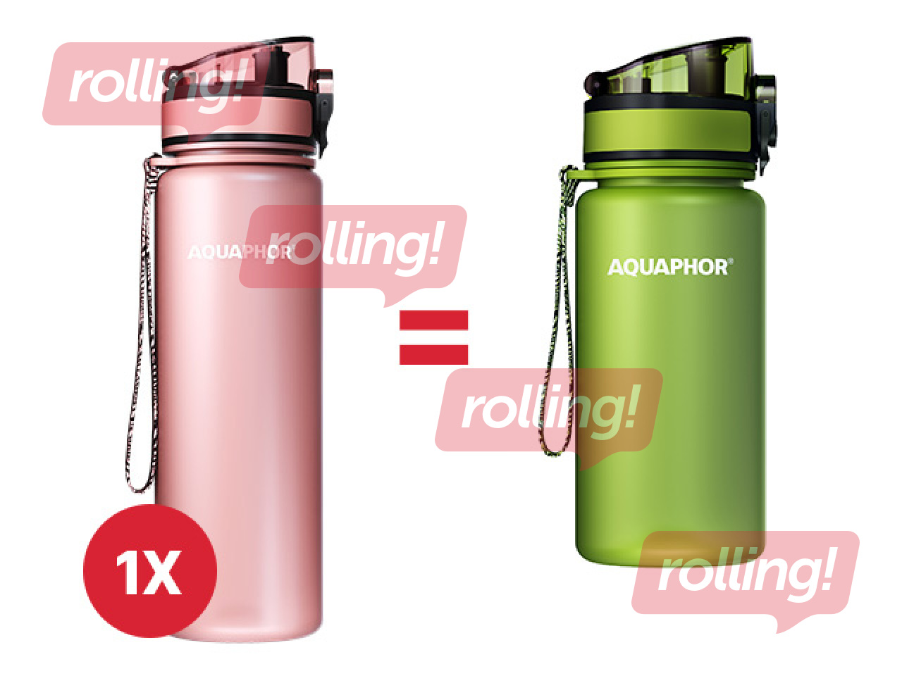 Aquaphor City veepudel filtriga, 500 ml, puudrroosa + KAMPAANIA! Osta veepudel filtriga ja sa