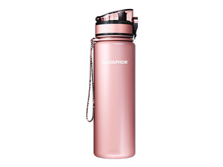 Aquaphor City water bottle with filter, powder pink, 500ml