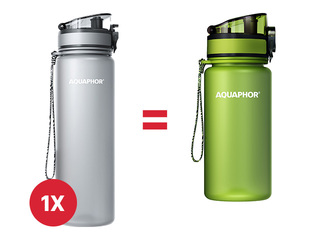 Aquaphor City veepudel filtriga, 800 ml, hall + KAMPAANIA! Osta veepudel filtriga ja saa kingitus!