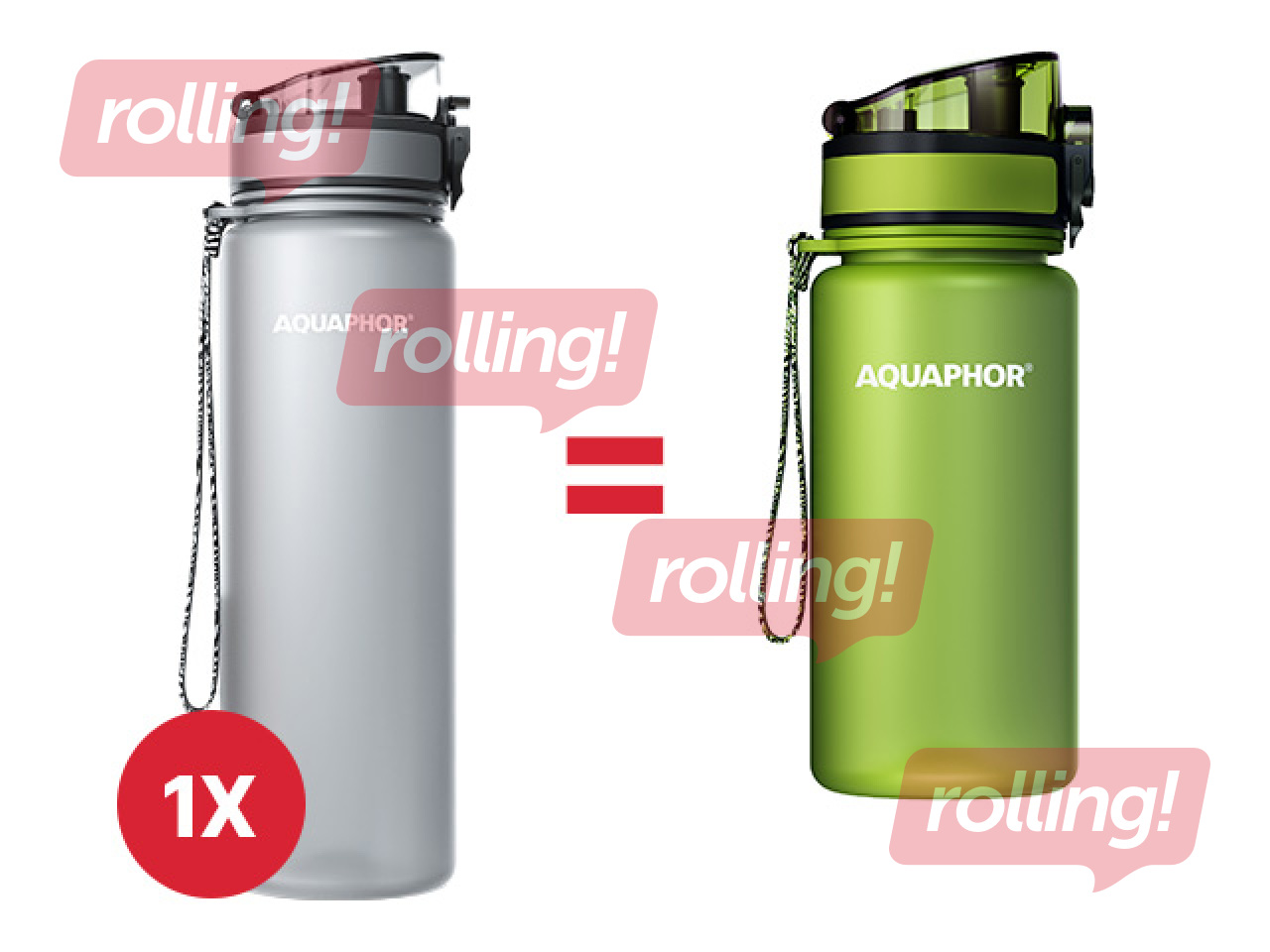 Aquaphor City veepudel filtriga, 800 ml, hall + KAMPAANIA! Osta veepudel filtriga ja saa kingitus!