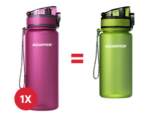 Aquaphor City veepudel filtriga, 650 ml, rubiinpunane + KAMPAANIA! Osta veepudel filtriga ja sa