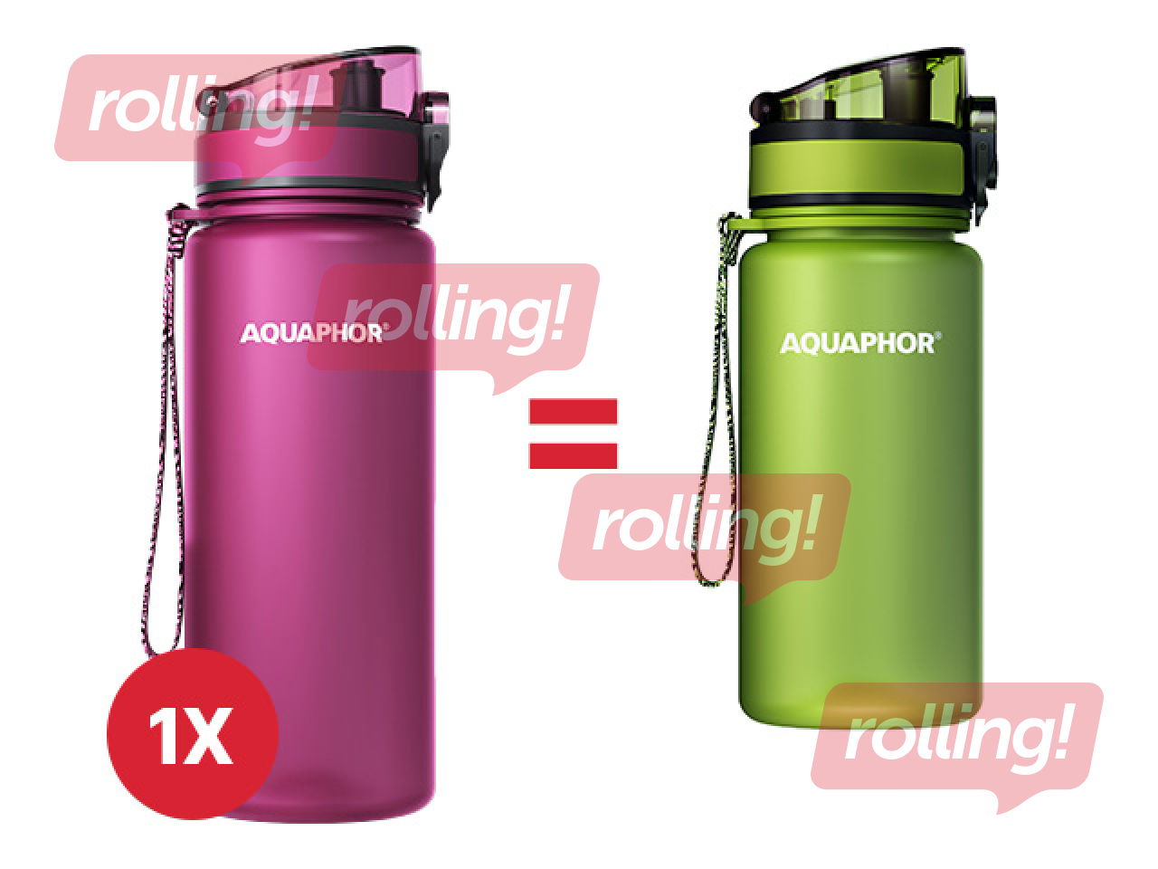 Aquaphor City veepudel filtriga, 650 ml, rubiinpunane + KAMPAANIA! Osta veepudel filtriga ja sa