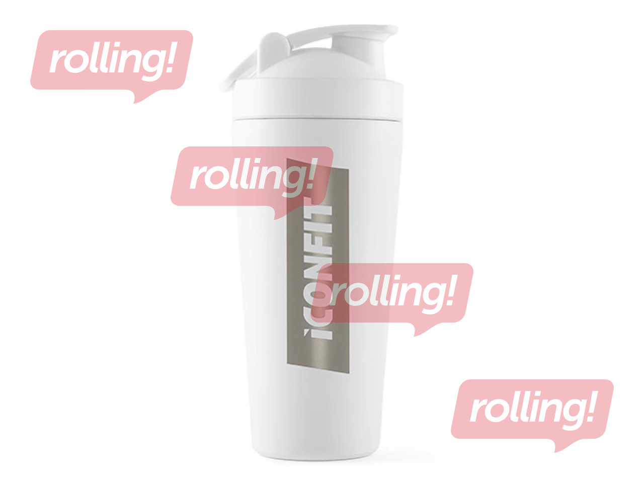 Shaker Iconfit Reforce, Stainless Steel, White, 800ml