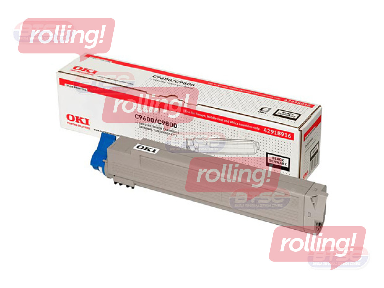 Toonerkassett OKI C 9600, must, (15000 lk)