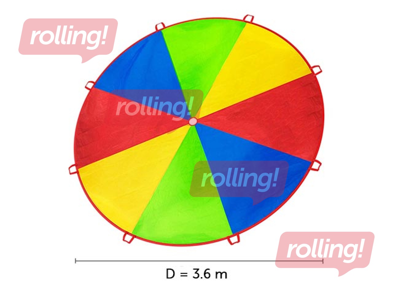 Izpletnis krāsains, d=3.6m, 8 rokturi