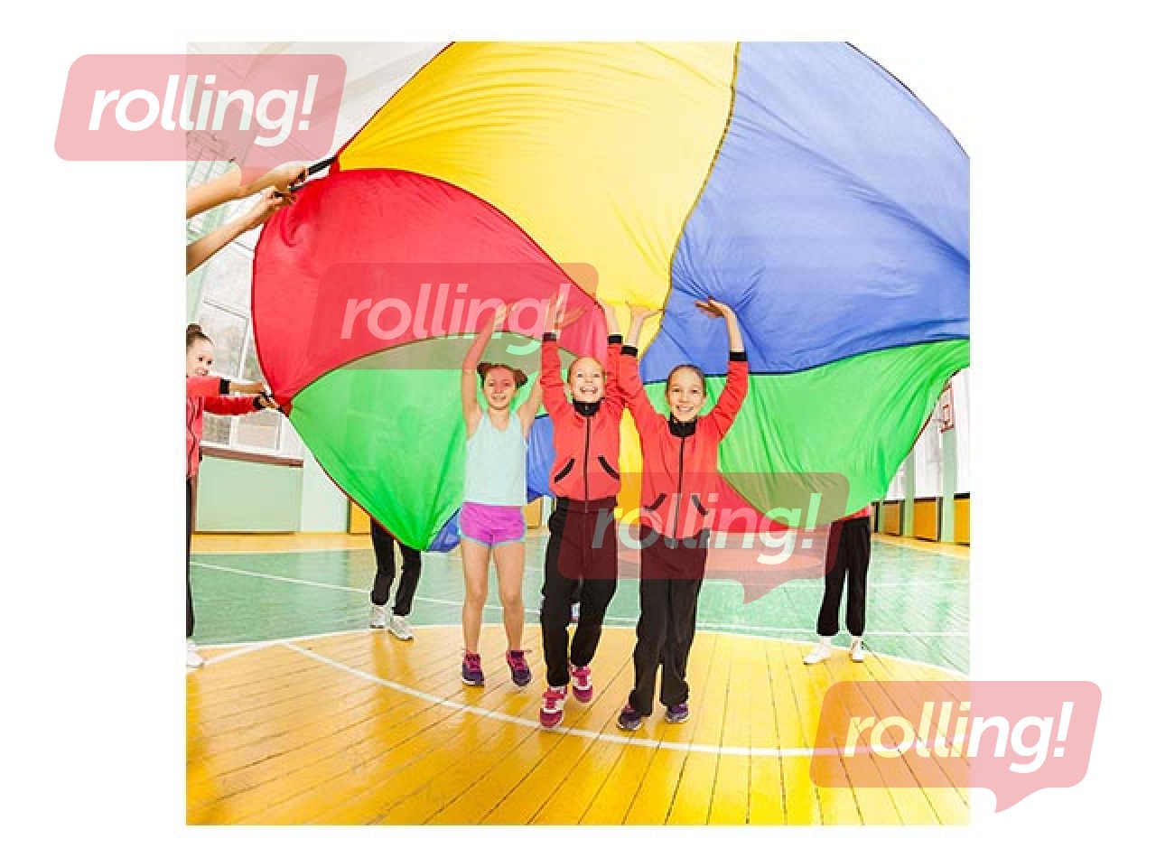 Mitmevärviline langevarjumäng, d = 6 m, 16 käepidet